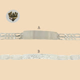 (2-0500) 925 Sterling Silver - Link Plate Bracelet. - Fantasy World Jewelry
