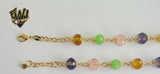 (1-0746) Gold Laminate -Alternative Link Bracelet w/ Beads- 7.5" -BGF - Fantasy World Jewelry