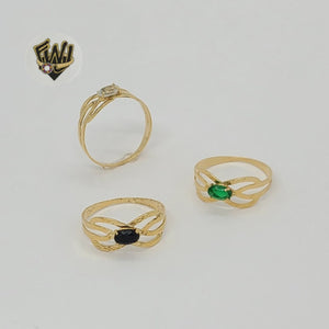 (1-3017) Gold Laminate - Zircon Stone Band Ring - BGO - Fantasy World Jewelry