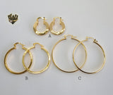 (1-2895) Gold Laminate - Plain Hoops - BGO - Fantasy World Jewelry