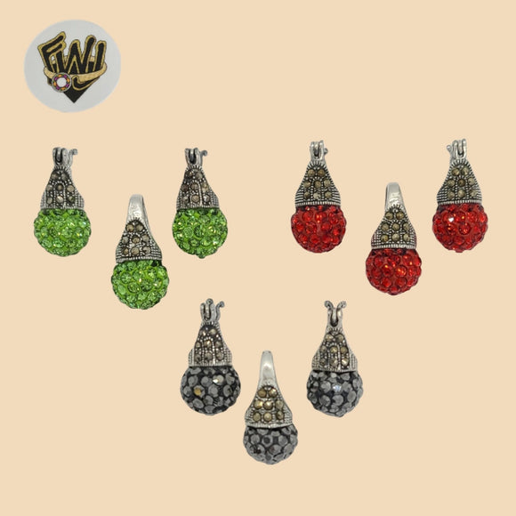 (2-6880) 925 Sterling Silver - Zircon Beads Set. - Fantasy World Jewelry