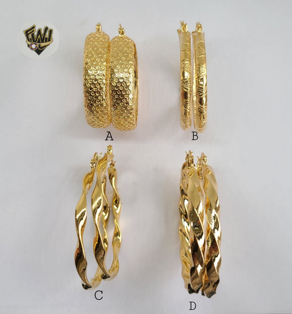 (1-2731-A) Gold Laminate Hoops - BGO - Fantasy World Jewelry