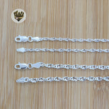 (sv-sp-02) 925 Sterling Silver - Singapore Chains. - Fantasy World Jewelry