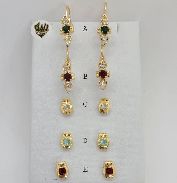 (1-1144) Gold Laminate Earrings - BGF - Fantasy World Jewelry