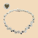 (2-0347) 925 Sterling Silver - 9mm Zircon Bracelet. - Fantasy World Jewelry