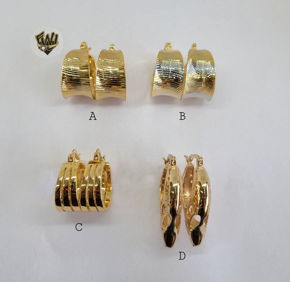 (1-2722) Gold Laminate Hoops - BGO - Fantasy World Jewelry