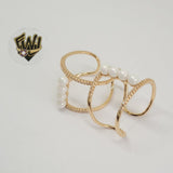 (1-3094) Gold Laminate-Adjustable Pearl Ring - BGO - Fantasy World Jewelry