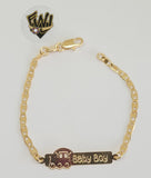 (1-0951) Gold Laminate - 3mm Mariner Link Baby Bracelet - 6" - BGF - Fantasy World Jewelry