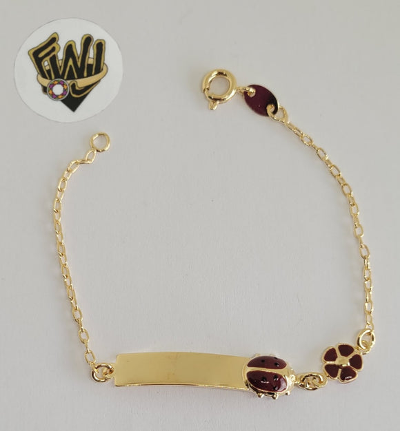 (1-0974) Gold Laminate -1.5mm Link Baby Bracelet w/ Plate - 6
