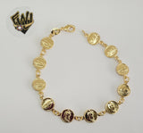 (1-0830) Gold Laminate - 8.5mm Medals Bracelet - 7" - BGO - Fantasy World Jewelry