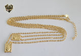 (1-3320) Gold Laminate - 10mm Scapulars Necklace - 24''- BGF - Fantasy World Jewelry