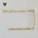 (1-60066) Gold Laminate - 4.5mm Figaro Bracelet with Plate - 7.5" - BGF - Fantasy World Jewelry