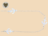 (2-0173) 925 Sterling Silver - 1mm Anchors Anklet - 10" - Fantasy World Jewelry