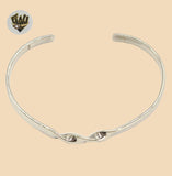 (2-0680) 925 Sterling Silver - 4mm Knot Bangle - 2.1/2" - Fantasy World Jewelry