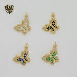 (1-2218) Gold Laminate - Butterfly Pendants - BGO