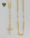 (1-3317-2) Gold Laminate - 4mm Guadalupe Virgin Rosary Necklace - 18" - BGO
