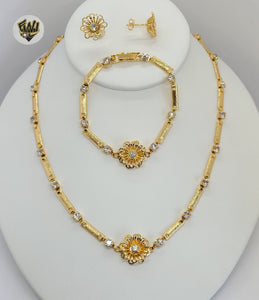 (1-6221) Gold Laminate - Flower Set - BGO - Fantasy World Jewelry