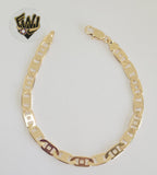(1-60027) Gold Laminate -  6.5mm Marine Link Men Bracelet- 8.5" - BGF - Fantasy World Jewelry