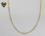 (1-5003) Laminado de oro - Cadena de eslabones alternativos de dos tonos de 2,5 mm - BGO