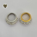 (4-0089) Stainless Steel - CZ Ring. - Fantasy World Jewelry