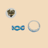 (2-5132) 925 Sterling Silver - Zircon Infinity Ring - Fantasy World Jewelry