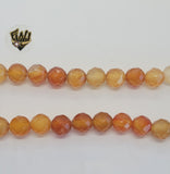 (MBEAD-221) 8mm Carnelian Faceted Beads - Fantasy World Jewelry