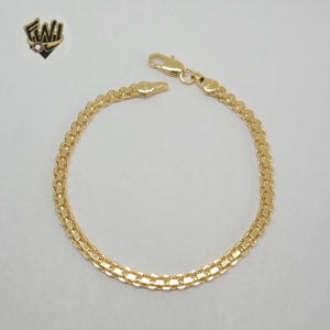 (1-0430) Gold Laminate - 3.5mm Bismarck Link Bracelet - 7'', 7.5" - BGF - Fantasy World Jewelry