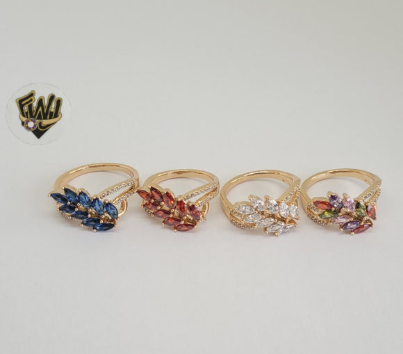 (1-3110) Gold Laminate-Leaf Ring - BGO - Fantasy World Jewelry