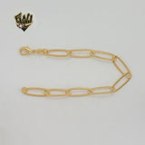(1-0484) Gold Laminate - 7mm Paper Clip Link Bracelet - 7" - BGO
