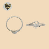 (2-5084-1) 925 Sterling Silver - Zircon Flower Band Ring