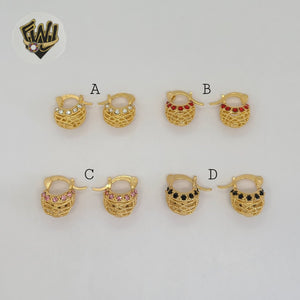 (1-2620-1) Gold Laminate - Zircon Basket Hoops - BGO