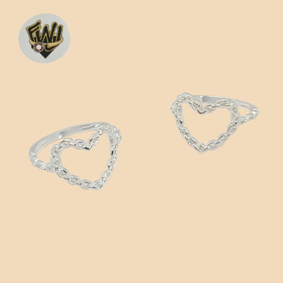 (2-5016) 925 Sterling Silver - Heart Plain Ring.