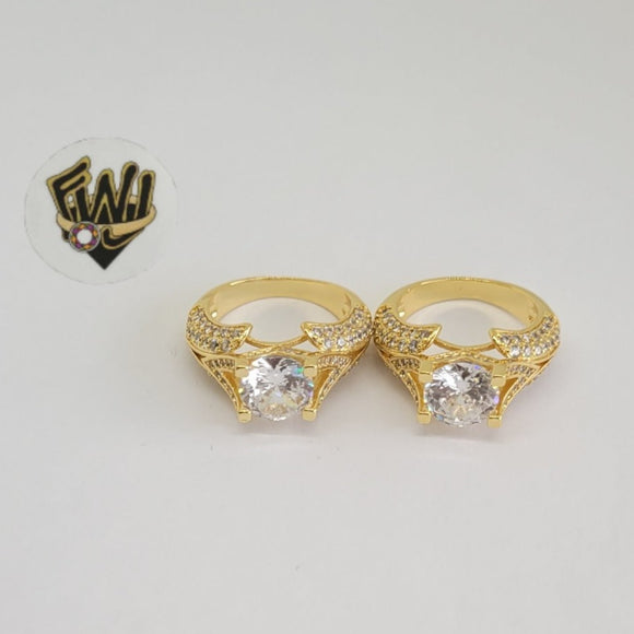 (1-3097) Gold Laminate-CZ Ring - BGO - Fantasy World Jewelry