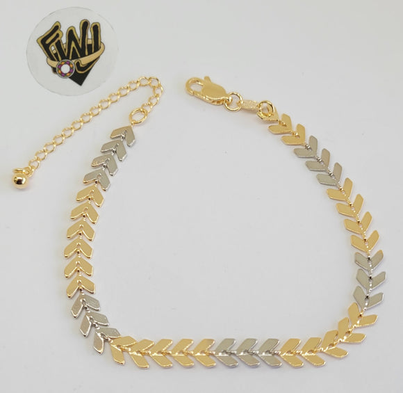 (1-0814) Gold Laminate - 6mm Alternative 2-Tone Bracelet - 7.5