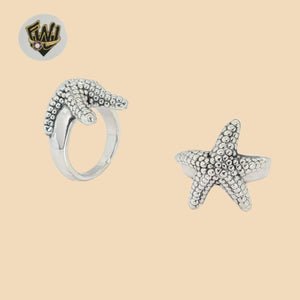 (2-5048) 925 Sterling Silver - Starfish Ring