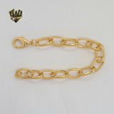 (1-0489) Gold Laminate - 9mm Open Link Bracelet - 7.5” - BGO