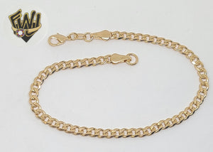 (1-0413) Gold Laminate - 4mm D/C Curb Link Bracelet - 8.5'' - BGF - Fantasy World Jewelry