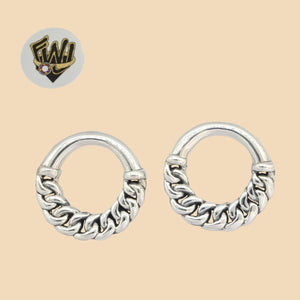(2-3285) 925 Sterling Silver - Circle Stud Earrings. - Fantasy World Jewelry