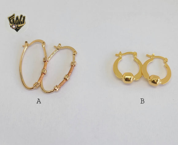 (1-2533) Gold Laminate Hoops - BGO - Fantasy World Jewelry