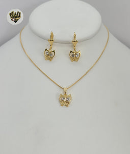 (1-6518) Gold Laminate - Owl Set - BGF - Fantasy World Jewelry