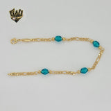 (1-0749) Gold Laminate - 3.5mm Figaro Link Beads Bracelet - BGF