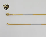 (1-1679) Laminado de oro - Cadena de eslabones de serpiente de dos tonos de 1 mm - BGO