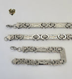 (4-7023) Stainless Steel - 10.5mm Alternative Link Men Set - 24''. - Fantasy World Jewelry
