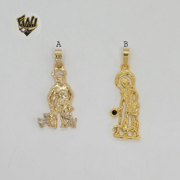 (1-2254-1) Laminado Oro - Colgantes San Lázaro - BGO