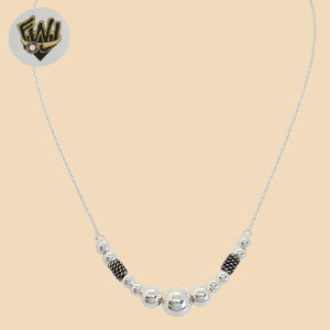 (2-66001) 925 Sterling Silver - 1mm Link Balls Necklace - 16" - Fantasy World Jewelry