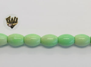 (MBEAD-79) 12mm Green Turquoise Beads - Oval - Fantasy World Jewelry