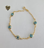 (1-0682) Gold Laminate Bracelet -2mm Link Chain Bracelet- 7.5''-BGF - Fantasy World Jewelry