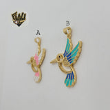 (1-2263-2) Gold Laminate - Bird Pendants - BGO