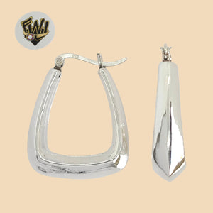 (2-4099) 925 Sterling Silver - Plain Square Hoops. - Fantasy World Jewelry