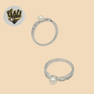 (2-5179) 925 Sterling Silver - Zircon Pearl Ring - Fantasy World Jewelry